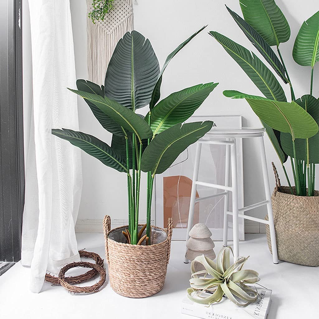Realistic Artificial Banana Tree - 6ft Tall Faux Green Banana Plant for Indoor Decor, Living Room, Office, and Home Styling - Perfect for Tropical Themed Spaces and Housewarming Gifts