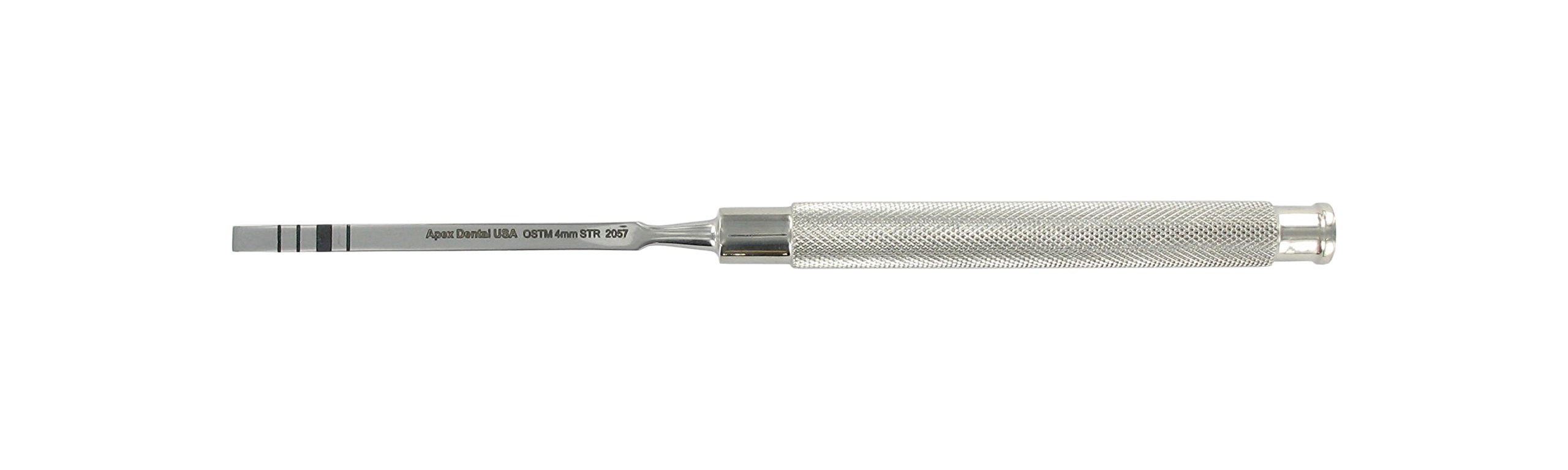 2057 Osteotome 4.0mm STR Surgical Bone Chisel Set (7mm, 10mm, 13mm, 15mm, 18mm) - Professional Dental Implant & Orthopedic Surgery Tools for Precise Bone Cutting - Ideal for Dentists, Oral Surgeons & Medical Professionals
