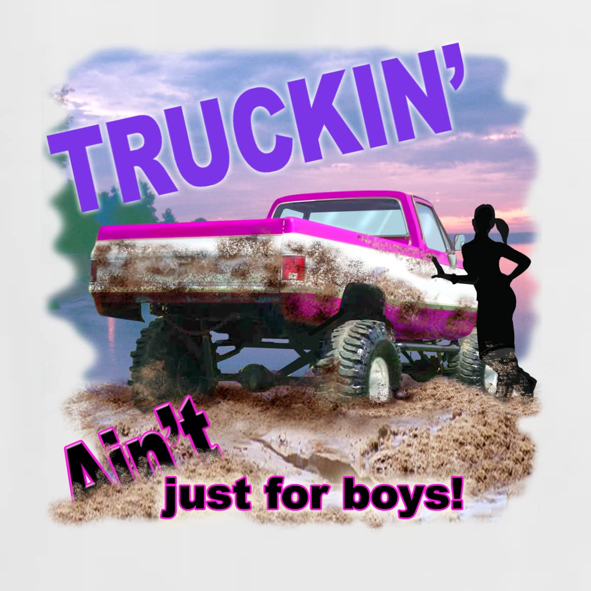 Wild Bobby Truckin' Ain't Just for Boys - Unisex Graphic Crewneck Sweatshirt with Cars & Trucks Design | Casual Streetwear for Men & Women