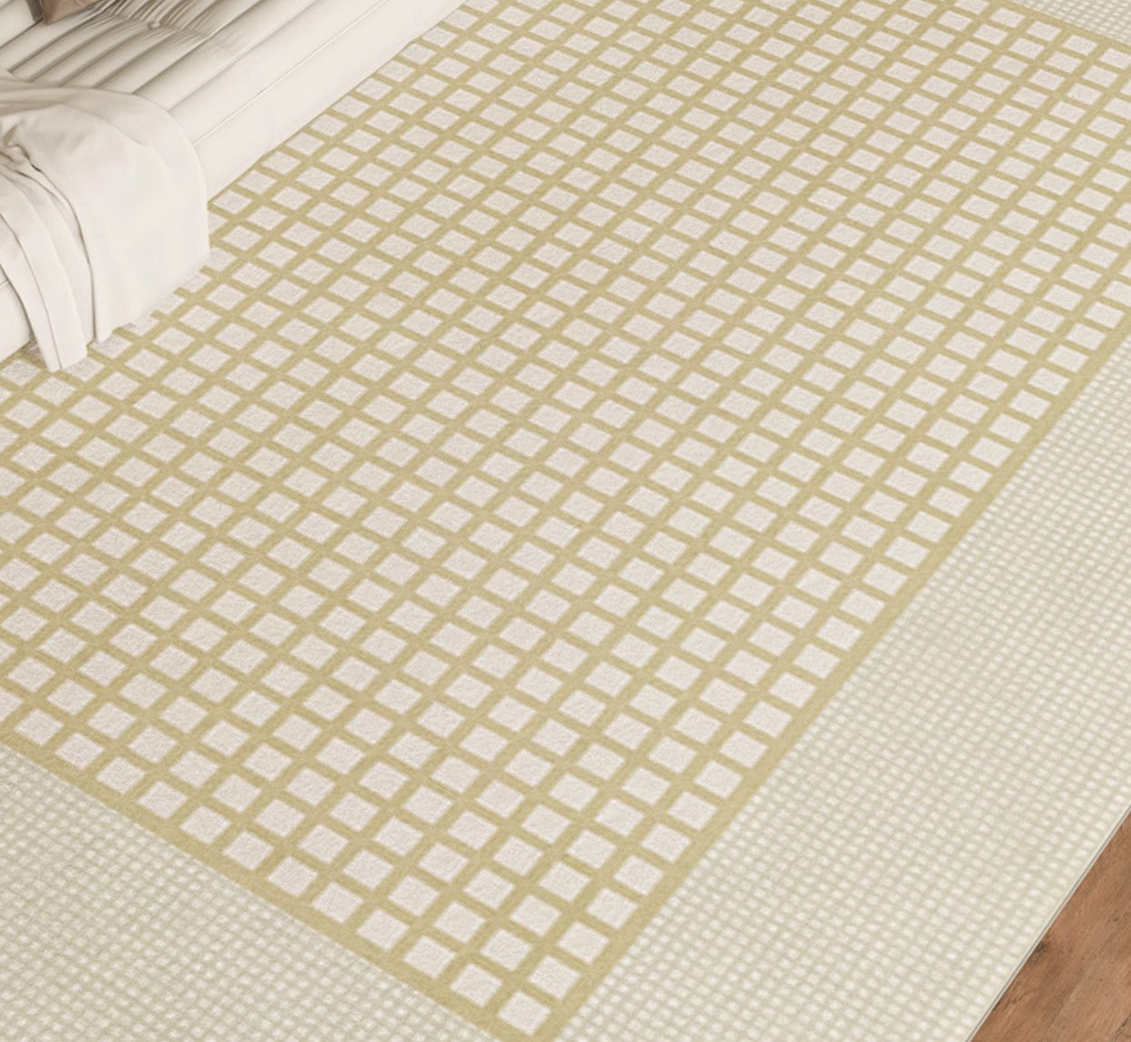 Modern Checkered Rugs for Living Room, Bedroom & Dining Room - Soft Contemporary Floor Carpets for Home Decor | Perfect for Cozy Bedside, Stylish Dining Areas & Chic Living Spaces