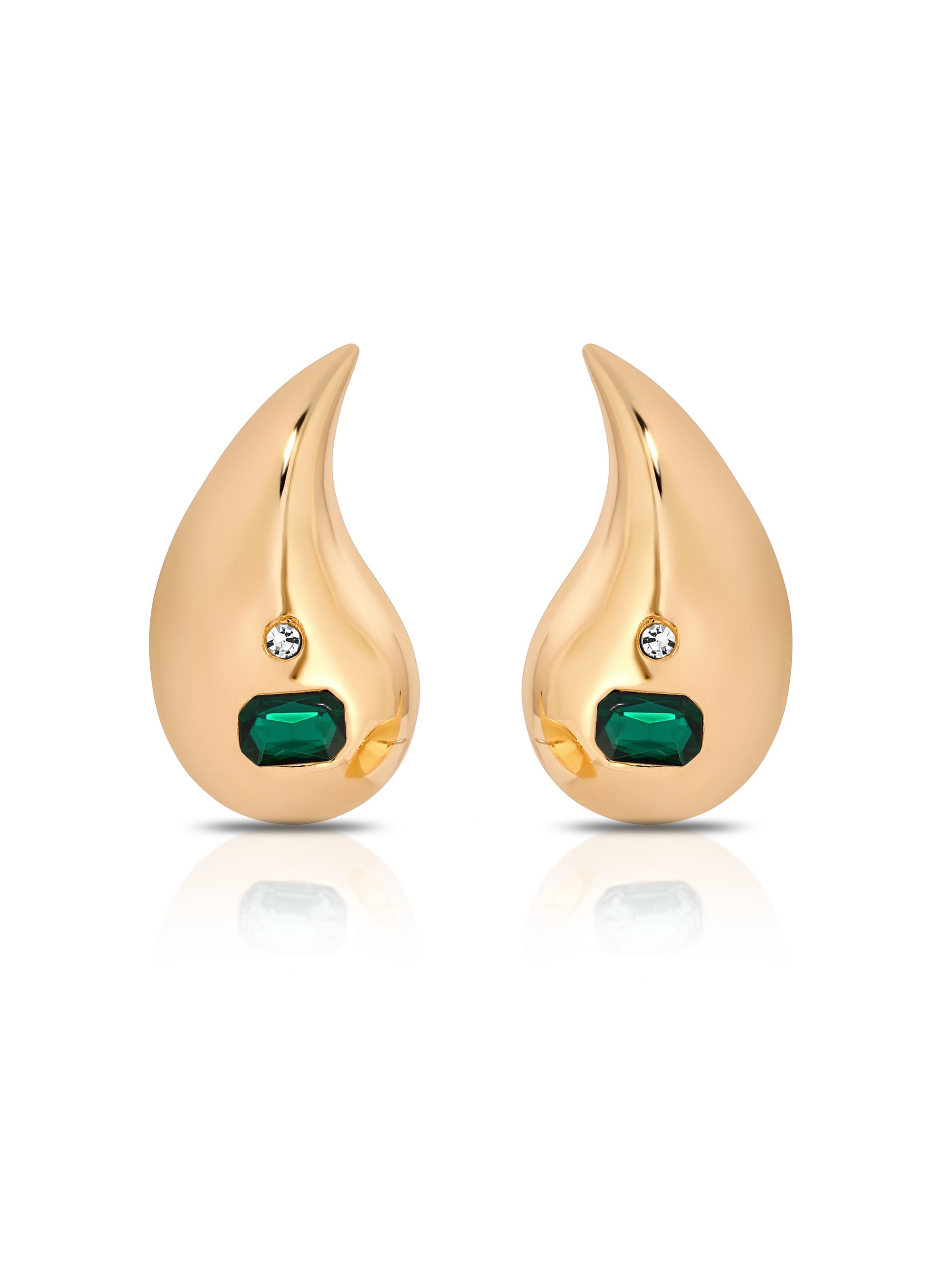 Emerald Droplet Earrings - Elegant Green Gemstone Dangle Earrings for Women | Perfect for Weddings, Parties & Special Occasions