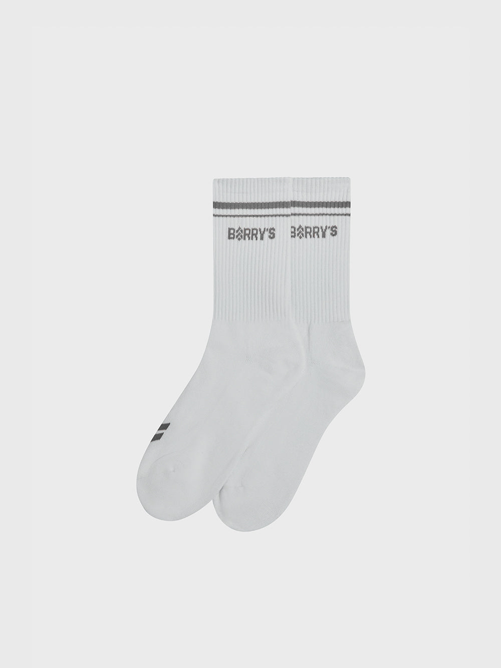Barry's White & Grey Half Crew Core Socks for Men - Comfortable Athletic Socks for Running, Gym & Everyday Wear