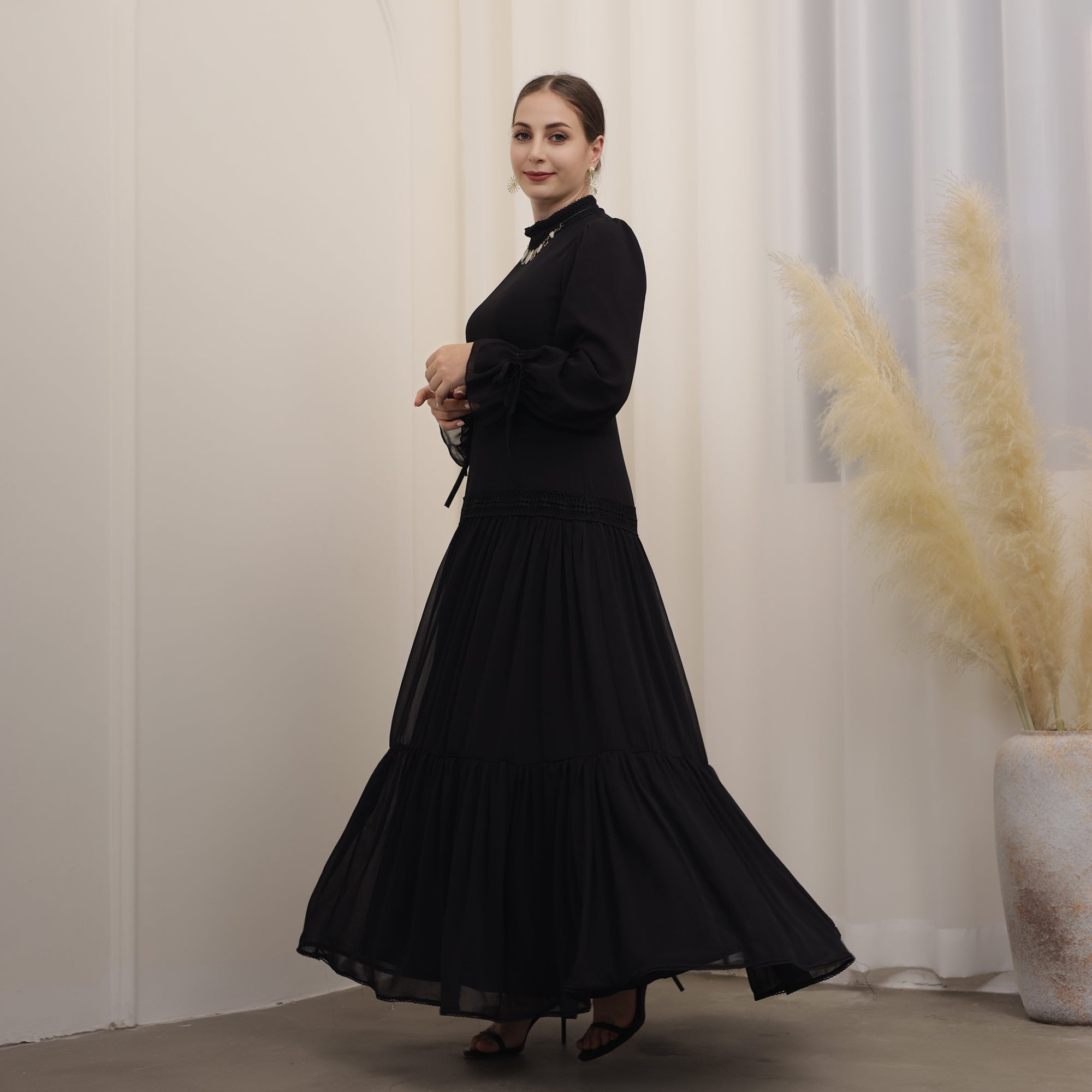 Dalila Maxi Dress for Women - Elegant Black Long Dress for Summer, Beach, Party & Evening Wear