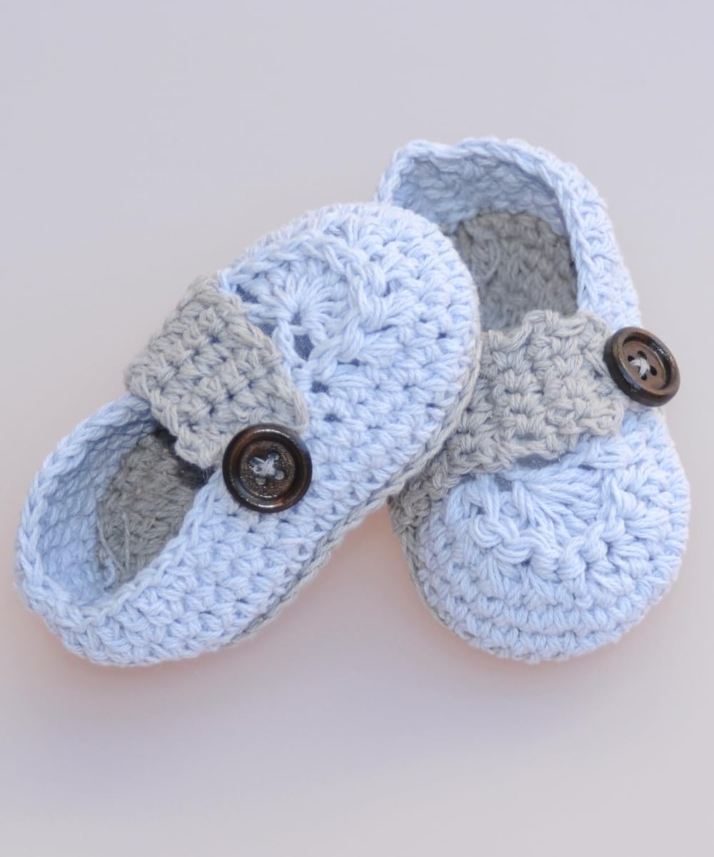 Handmade Crochet Baby Boys Booties - Soft & Comfortable First Walkers for Newborns & Infants - Perfect for Baby Showers, Photo Shoots & Everyday Wear