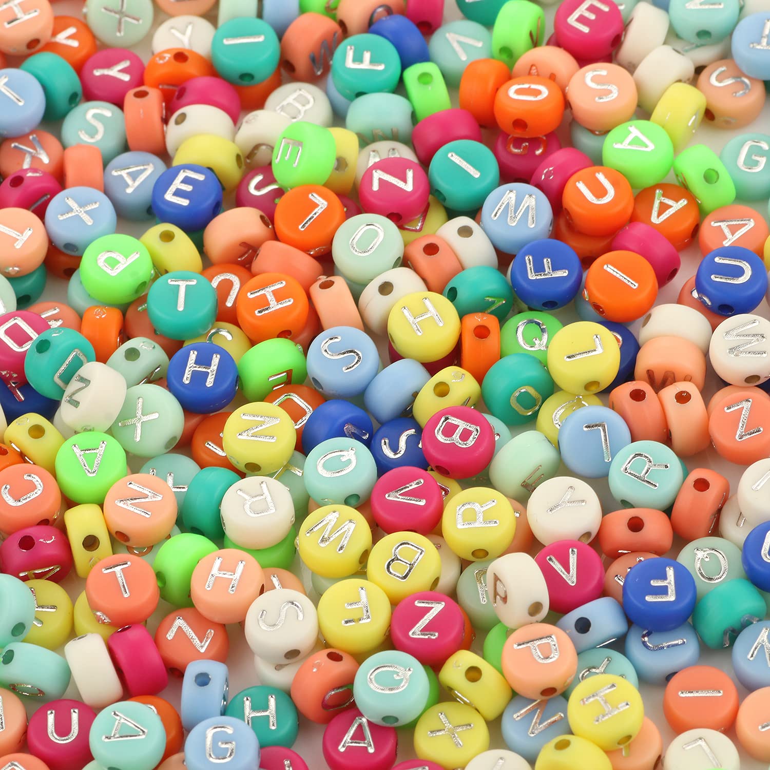 1200Pcs Colorful Acrylic Alphabet Beads 7x4mm - A-Z Letter Beads for DIY Bracelets, Necklaces & Jewelry Making - Perfect for Kids Crafts, Friendship Gifts & Personalized Accessories