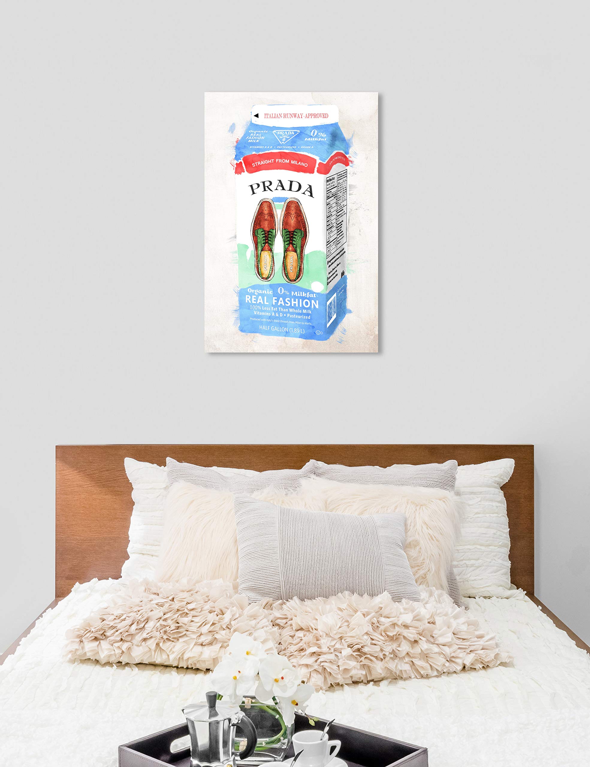 Oliver Gal Artist Co. Milano Milk Fashion Glam Wall Art Canvas Print - 30x45 Inches White & Red Home Decor - Perfect for Living Room, Bedroom or Office Wall Decoration