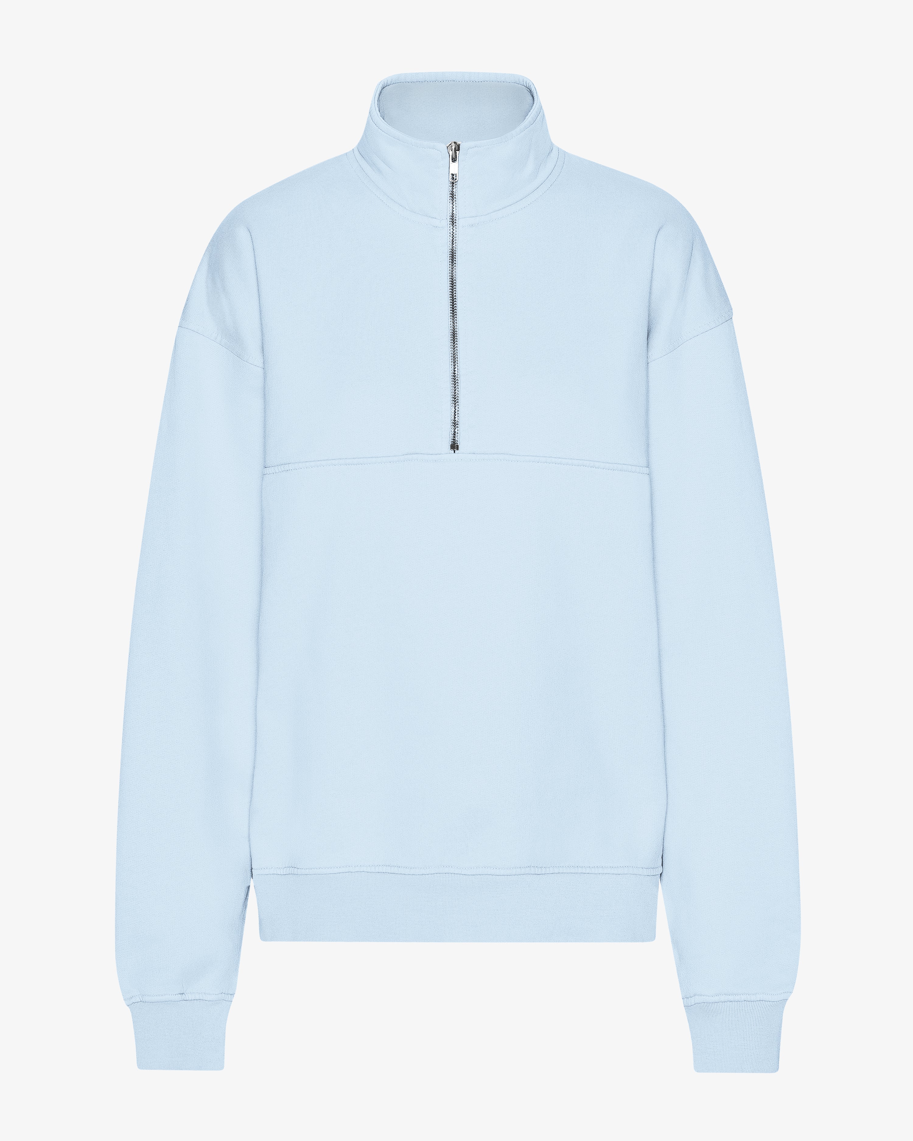 Organic Quarter Zip Sweater for Men - Soft Polar Blue Pullover for Casual & Outdoor Wear | Eco-Friendly Comfort for Work, Travel & Leisure