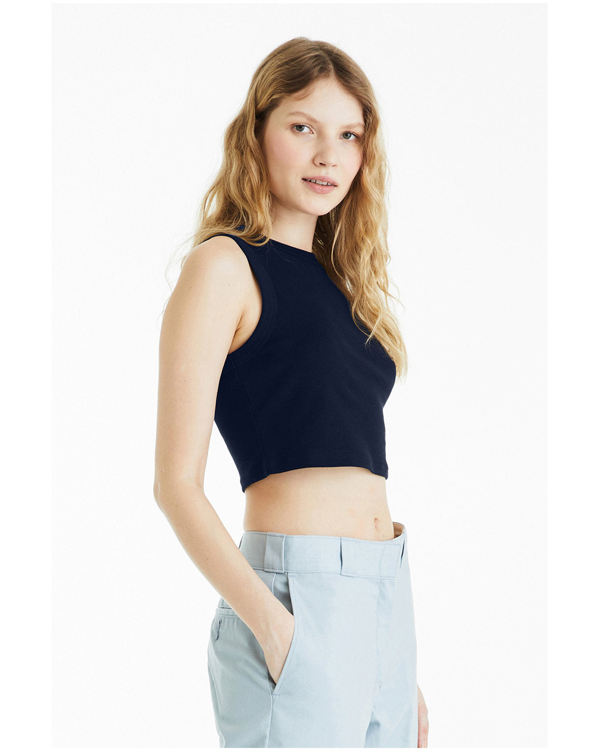 Bella + Canvas 1013BE Women's Micro Rib Muscle Crop Tank - Soft Stretchy Workout Top for Yoga, Gym & Summer Fashion