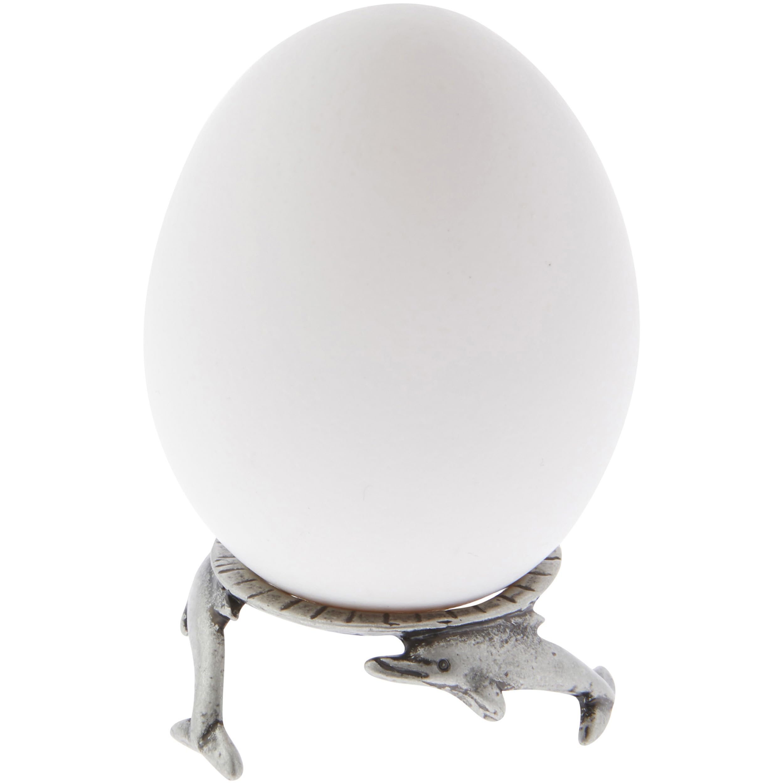 Bard's Pewter Egg Stand Holder with Dolphin Design - 0.875 Inch Diameter (Pack of 12) - Perfect for Hen Sized Eggs | Elegant Table Decor for Easter, Kitchen Display & Breakfast Serving