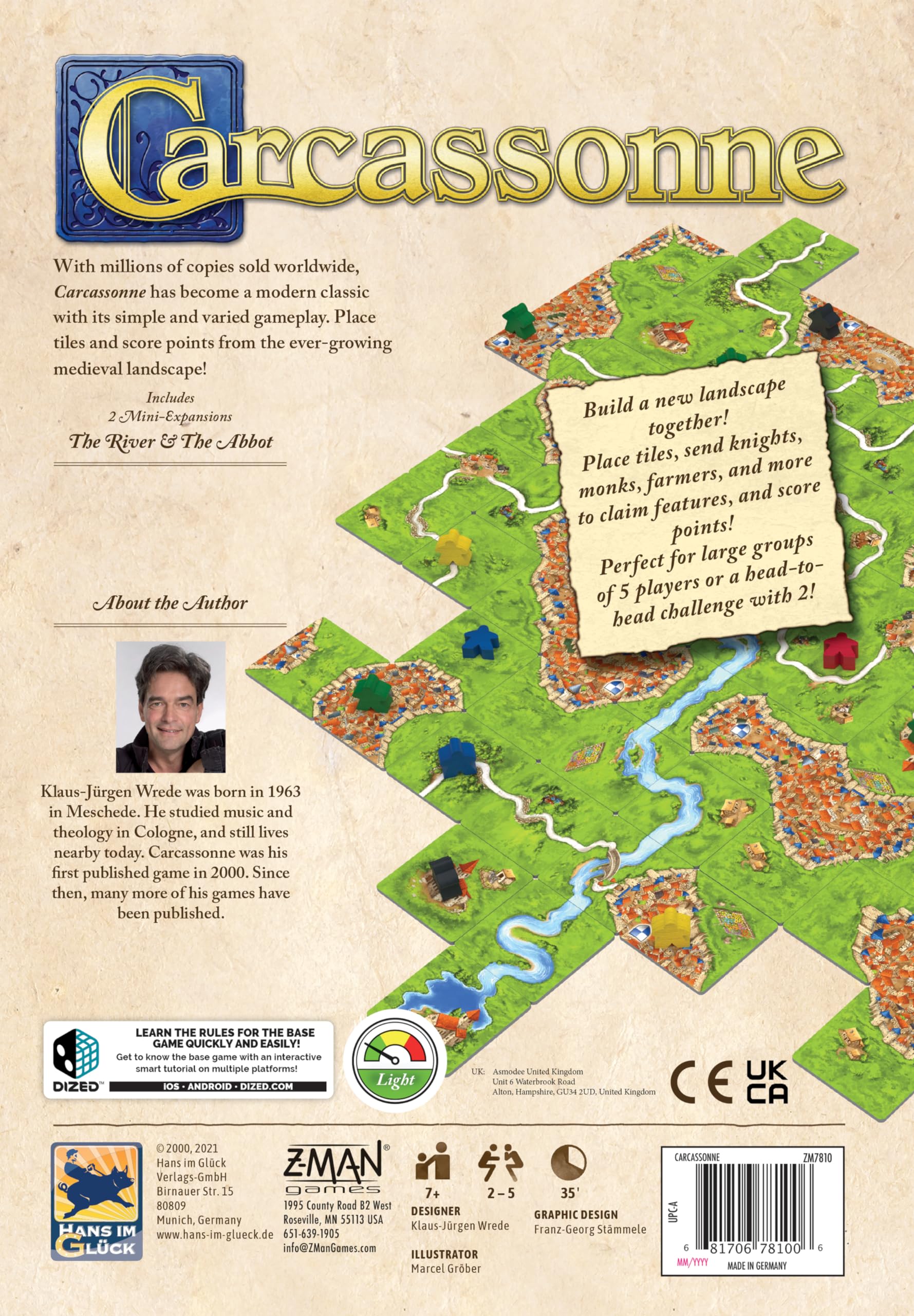 Carcassonne Strategy Board Game for Adults & Family | Medieval Adventure Game for 2-5 Players Ages 7+ | Z-Man Games | Perfect for Game Nights & Family Gatherings