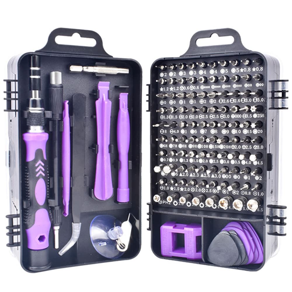 RSYAKJ 115-in-1 Magnetic Precision Screwdriver Set with Flexible Shaft - Professional Repair Tool Kit for Smartphones, Laptops, Tablets, Game Consoles, Watches & Electronics (6.3 Inch, Purple) - Perfect for DIY Repairs, Home Maintenance & Tech Gadgets
