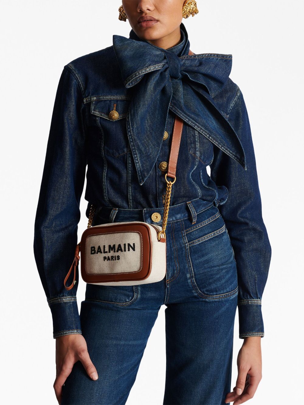 Balmain Beige Leather Handbags for Women - Luxury Designer Tote & Shoulder Bags | Perfect for Work, Travel & Evening Events