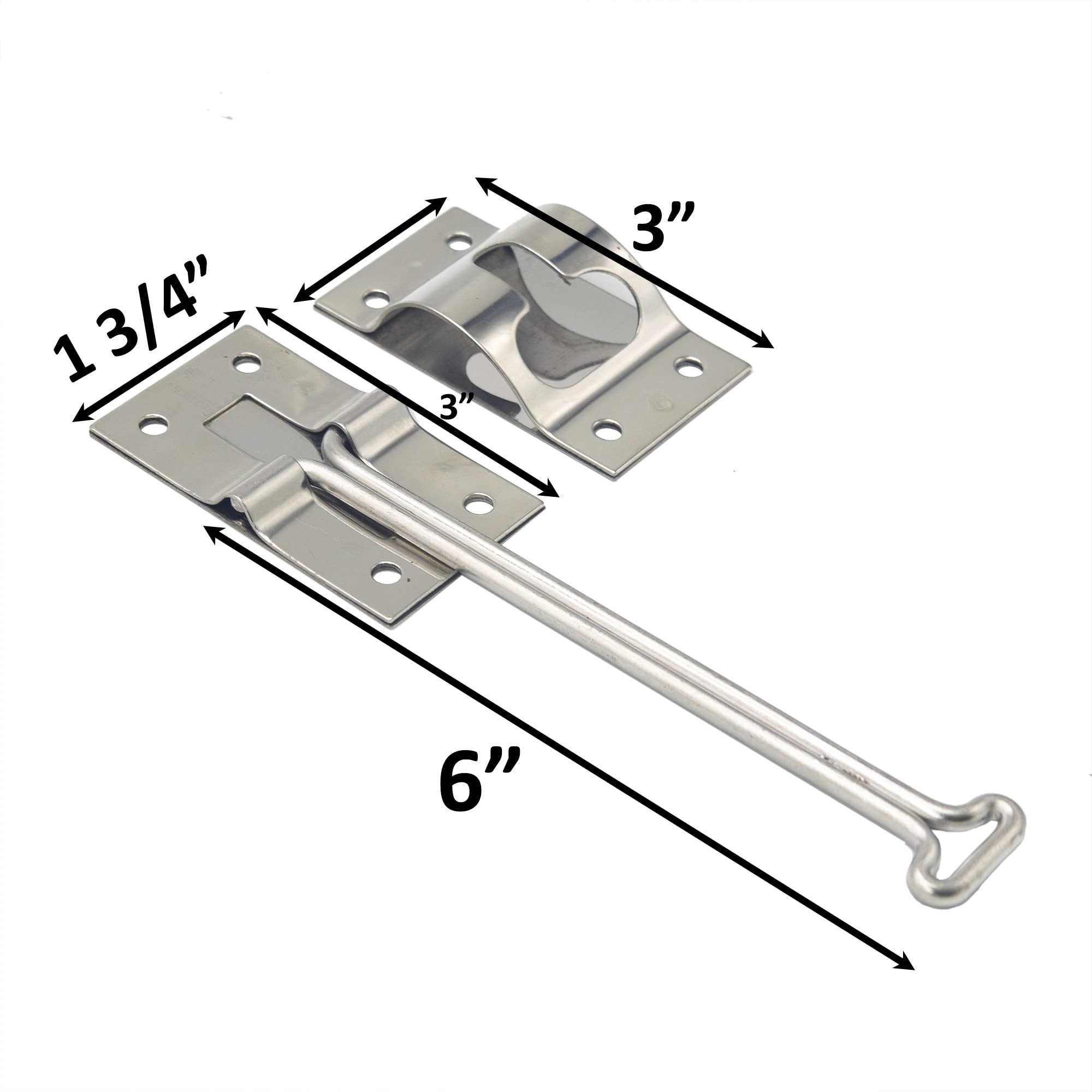 X-Haibei 2-Pack 6 Inch RV T-Style Door Latch Catch Holder - Stainless Steel Replacement for Camper Trailer & Cargo Doors | Durable Entry Hardware for RV, Travel Trailer, Motorhome & Cargo Van Doors