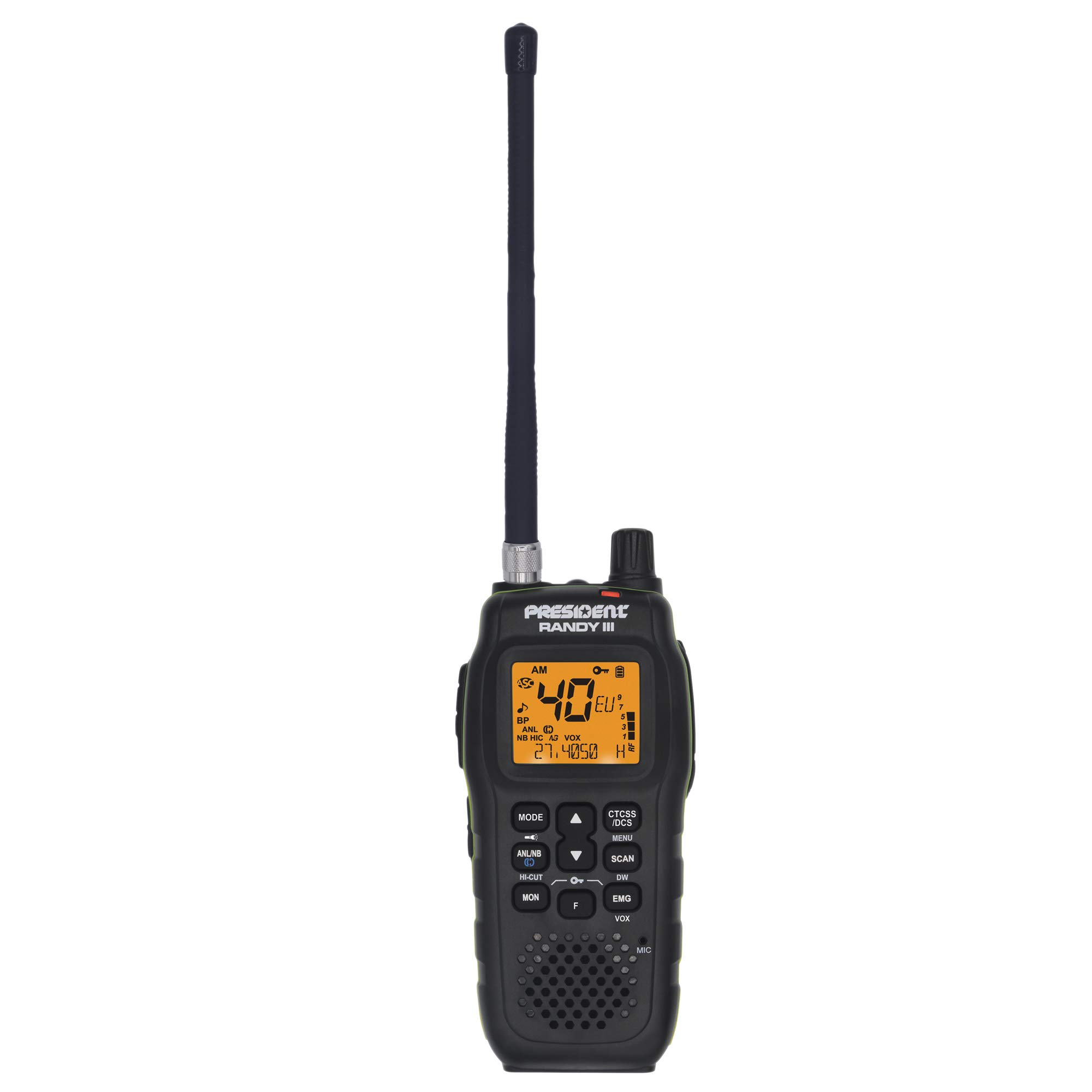 President Randy-III AM/FM Walkie Talkie CB Radio with 1800mAh Lithium Battery - Long Range Two-Way Communication for Outdoor Adventures, Camping, and Emergency Preparedness