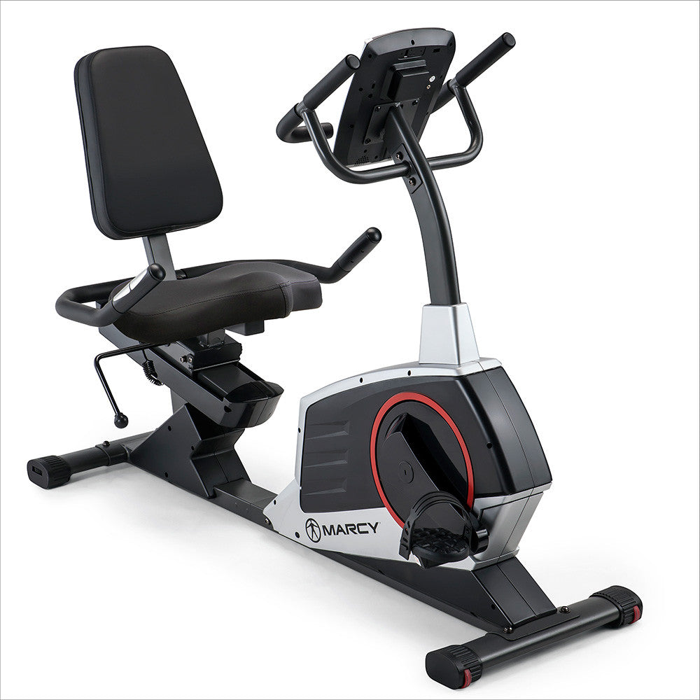 Marcy ME 706 Magnetic Recumbent Exercise Bike for Home Gym - Low Impact Cardio Workout for Seniors & Rehab | Perfect for Small Spaces & Physical Therapy
