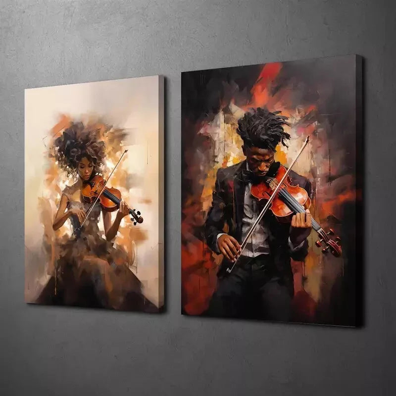 2-Piece Victorian Style Black Culture Canvas Wall Art Set - 50x75cm High-Quality Framed Print, 100% Australian Made, Ready to Hang - Perfect for Living Room, Bedroom & Office Decor