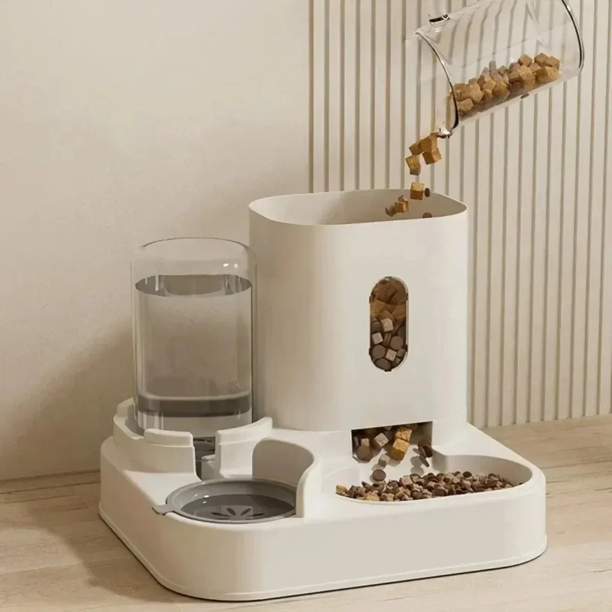 Automatic Pet Feeder Bowl with Water Dispenser - Smart Dog & Cat Food and Water Bowl for Convenient Feeding at Home or Travel