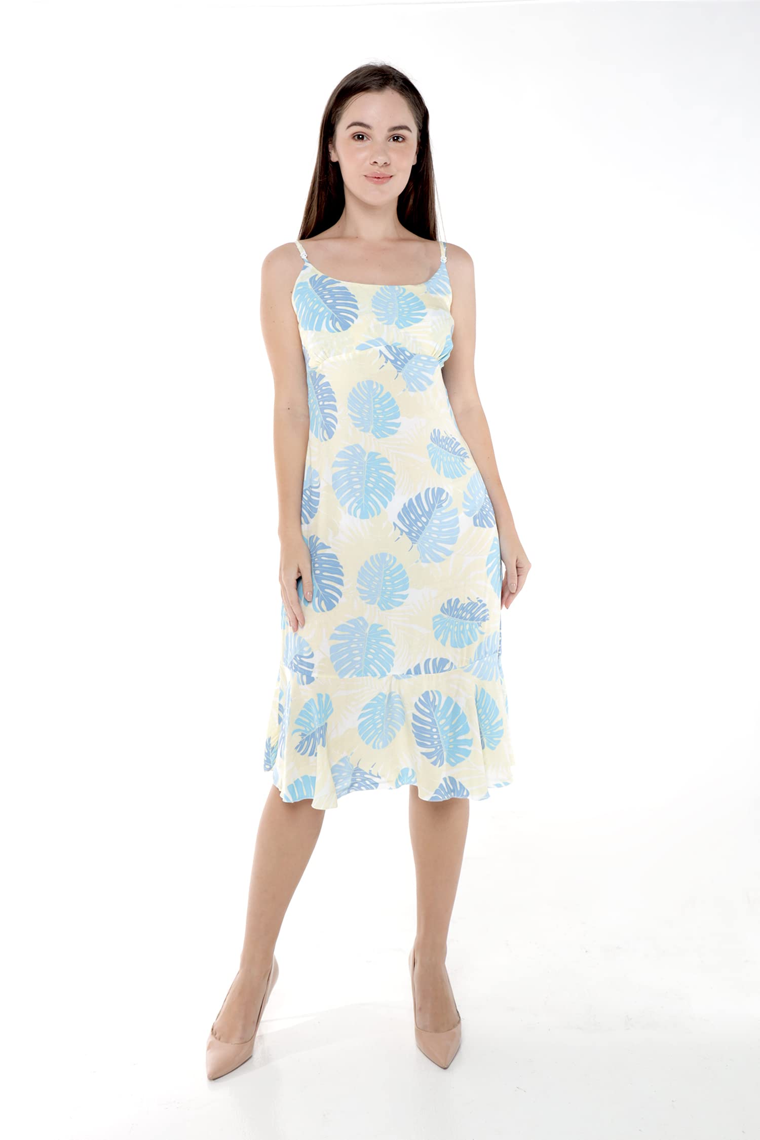 Hawaiian Mermaid Ruffle Dress for Women - Flowy Beach Cover Up with Tropical Print | Perfect for Vacation, Pool Party & Summer Outfits