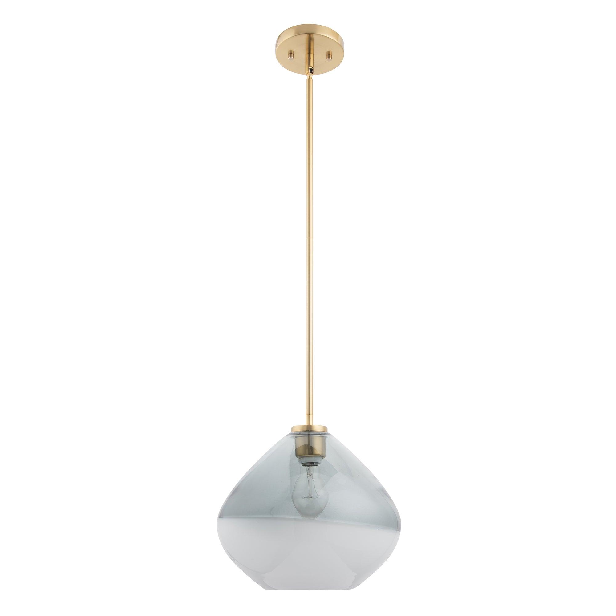 Phoebe 1-Light Modern Handblown Glass Pendant Light Fixture - Perfect for Kitchen Island, Dining Room, or Bedroom Lighting