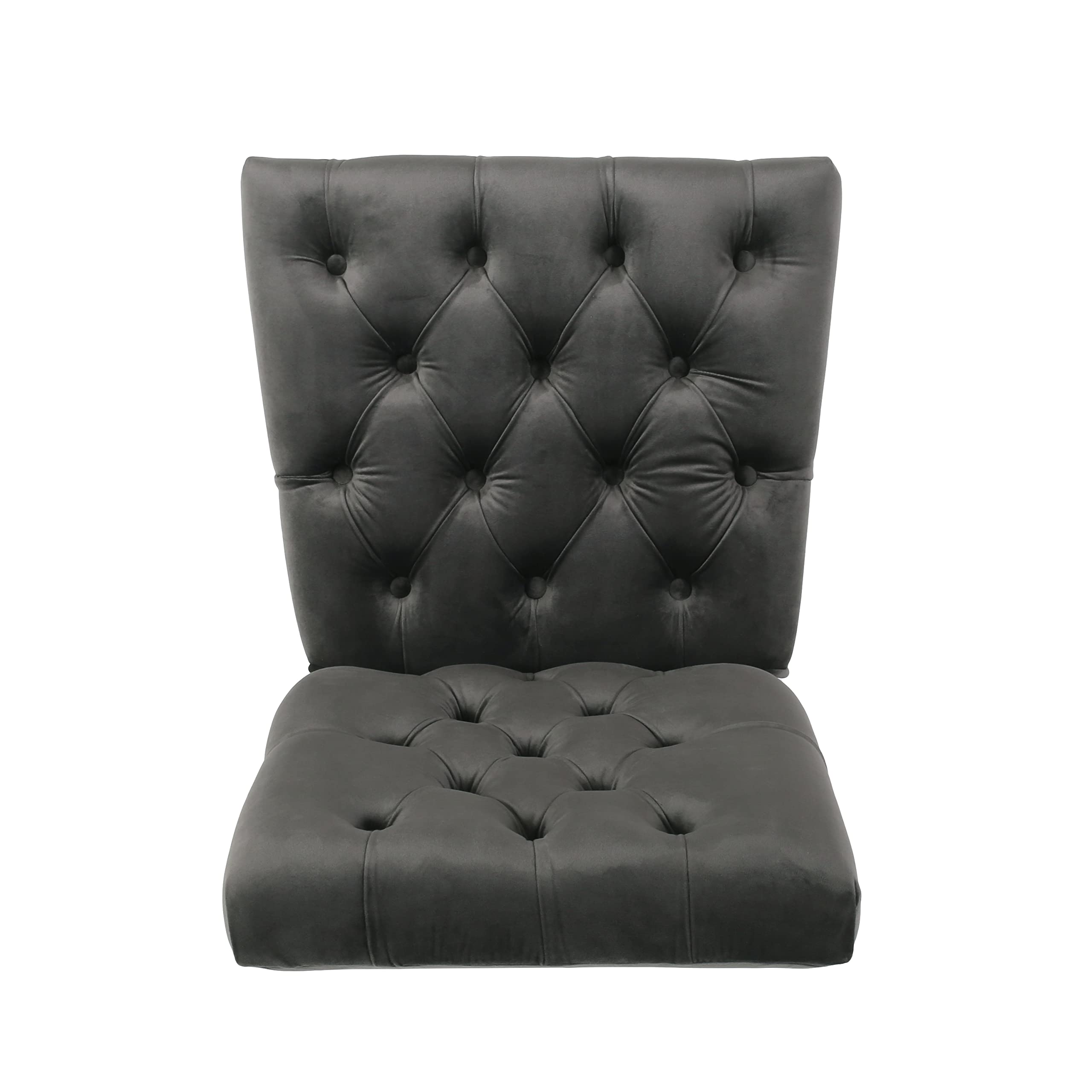 Christopher Knight Home Carolina Velvet Dining Chairs - Set of 2, Charcoal Gray Upholstered Seating for Dining Room, Kitchen, or Breakfast Nook