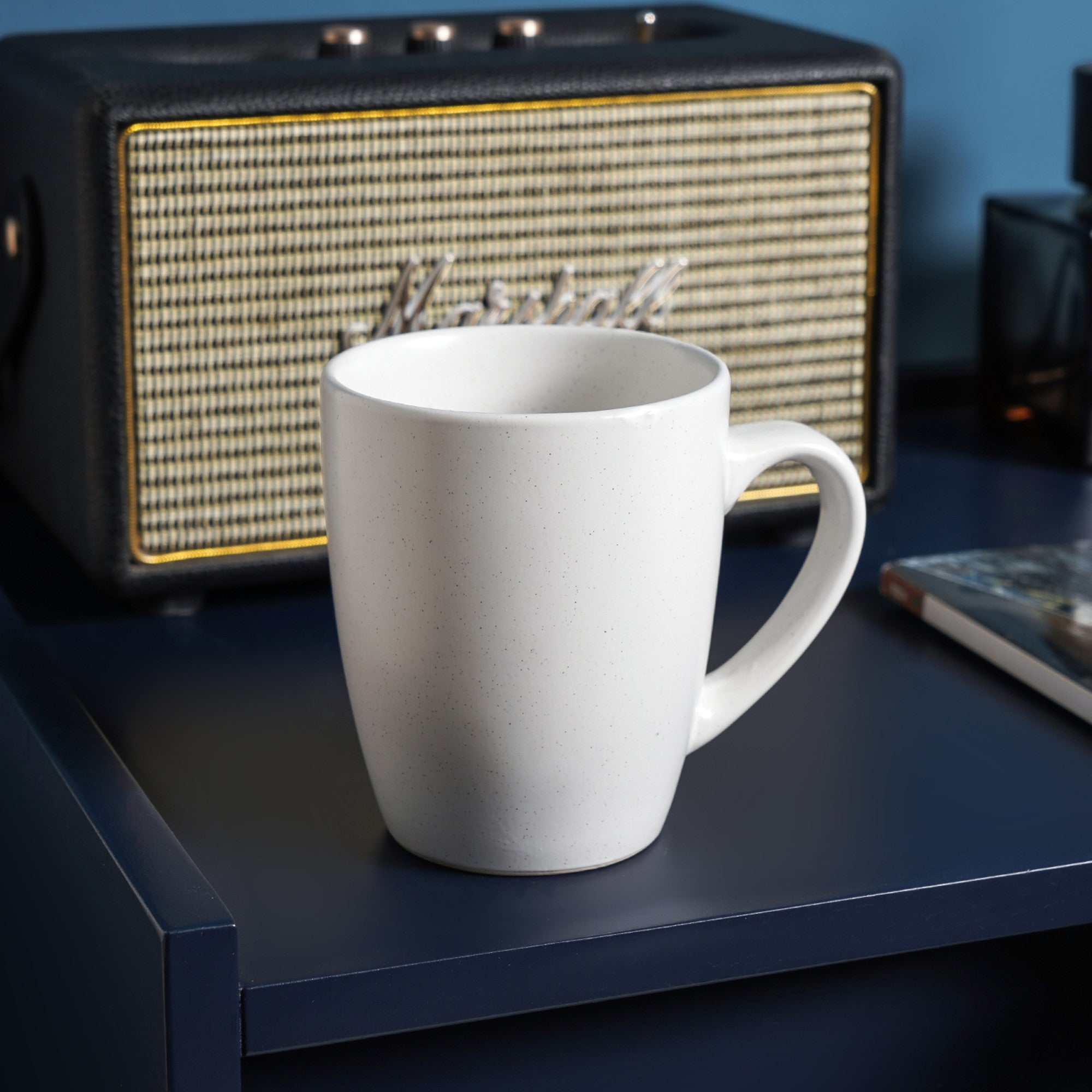 Premium Albie Stoneware Mug - Snow White Ceramic Coffee Cup with Handle - Perfect for Home, Office & Gifts