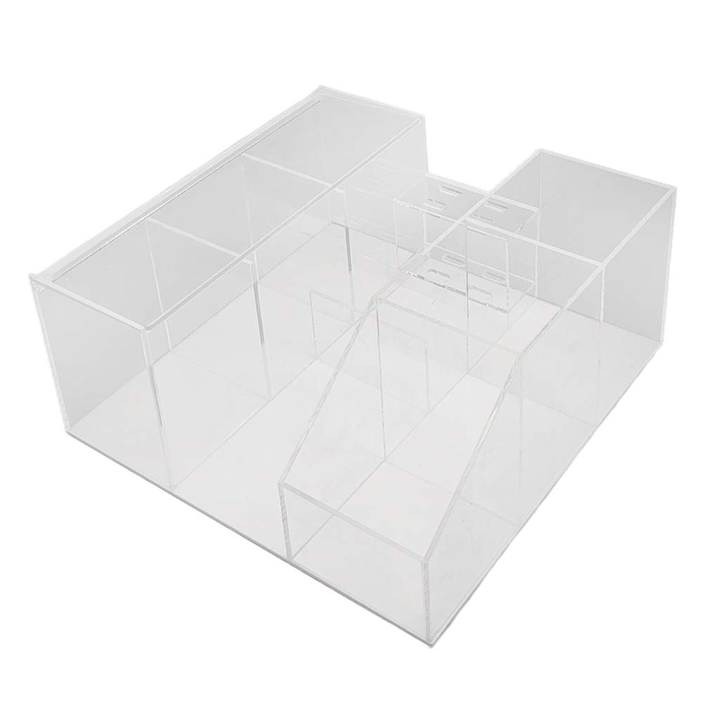 Perfeclan Acrylic Storage Box Organizer with Holder Stand - Clear Transparent Display Shelf for Extension Supplies, Tools & Accessories - Perfect for Salon, Nail Art, Beauty & Craft Room Organization