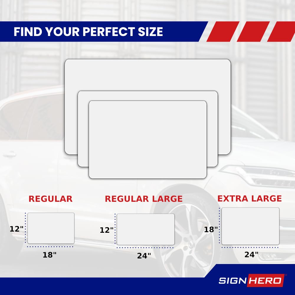 Blank Car Magnets (2 Pack) – USA-Made Round Corner Vehicle Magnets for Business Advertising, Logo Cover & Scratch Protection – Ideal for HOAs, Fleets & Personal Use