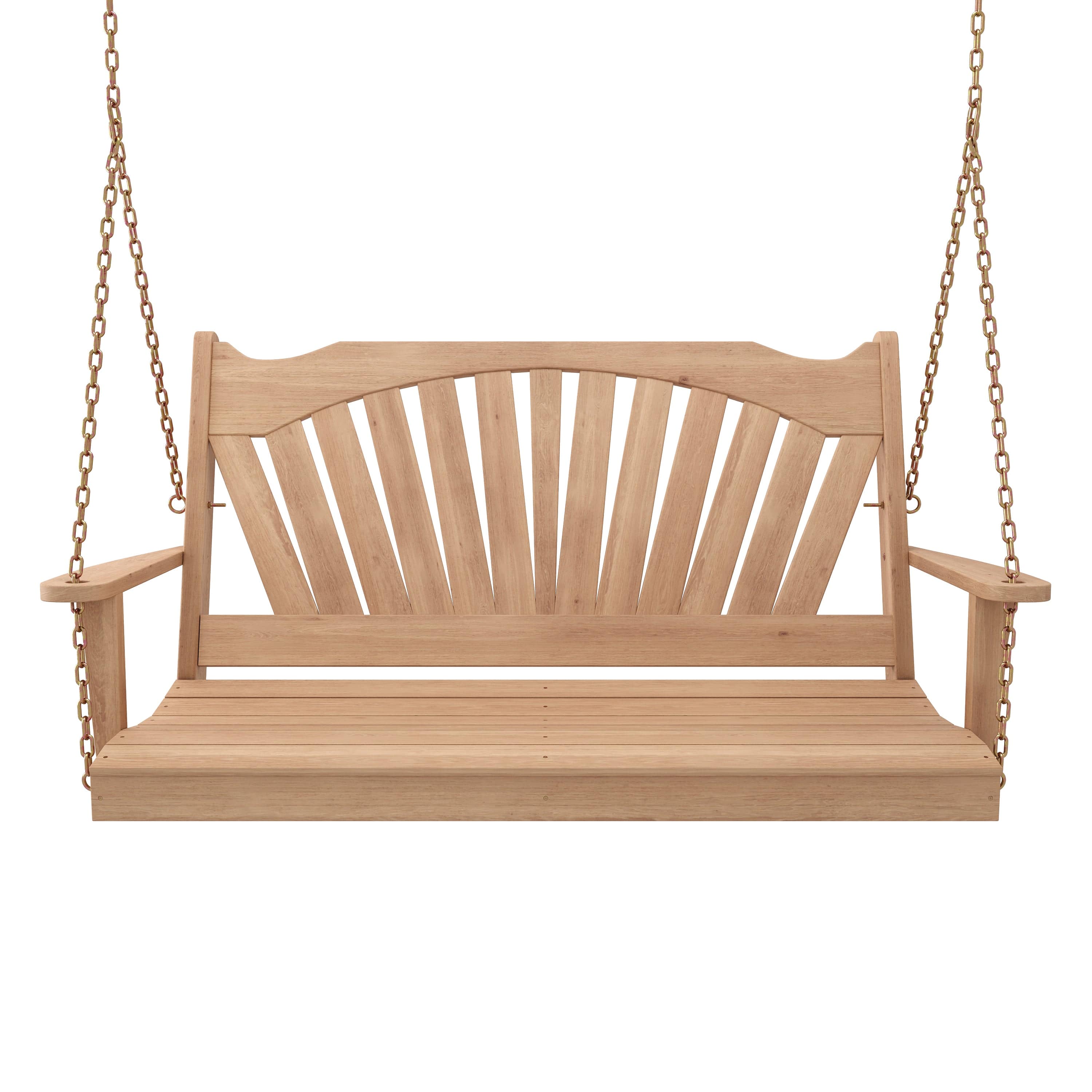 Keystone Amish Co. 6 Foot Sunburst Red Cedar Porch Swing Without Cup Holders – Durable Outdoor Hanging Bench for Patio, Garden, and Backyard Relaxation