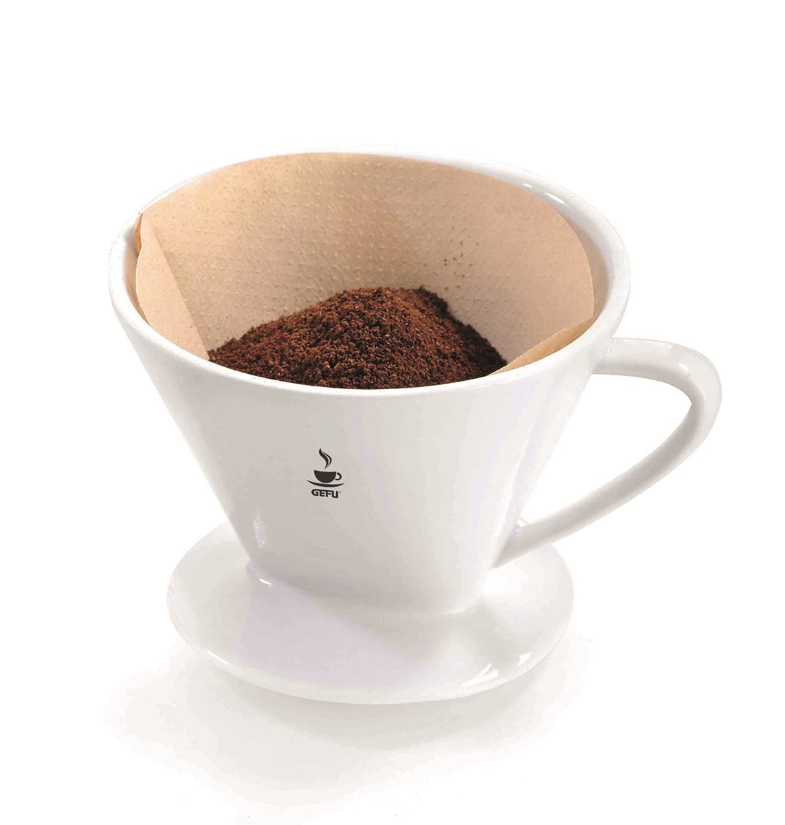 Premium Gefu Porcelain Coffee Filter Sandro - Size 2 (16030) - Durable Ceramic Dripper for Pour Over Coffee - Perfect for Home, Office & Specialty Coffee Shops