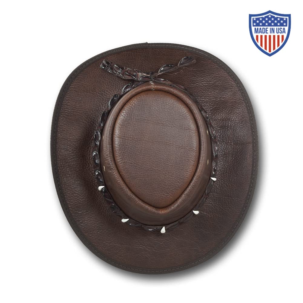 Outback Crocodile Leather Hat - Durable & Stylish for Outdoor Adventures