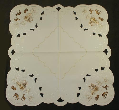 Premium German-Made Funke Christmas Winter Square Linen Tablecloth - Elegant Holiday Dining Decor for Christmas Parties & Winter Gatherings