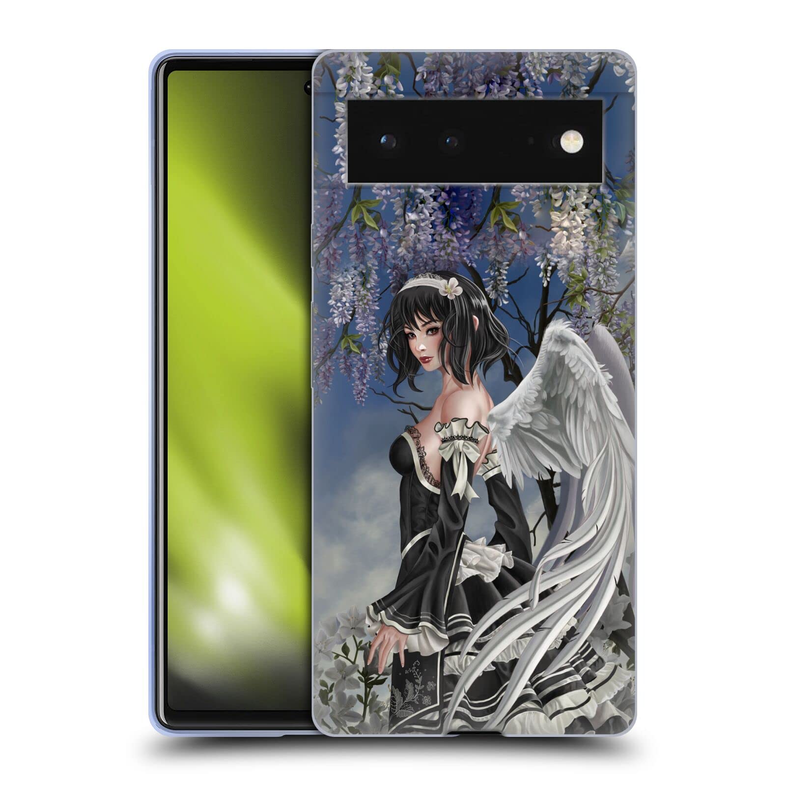 Nene Thomas Fairy Gothic Case for Google Pixel 6 - Angel & Flowers Design for Anime Fans