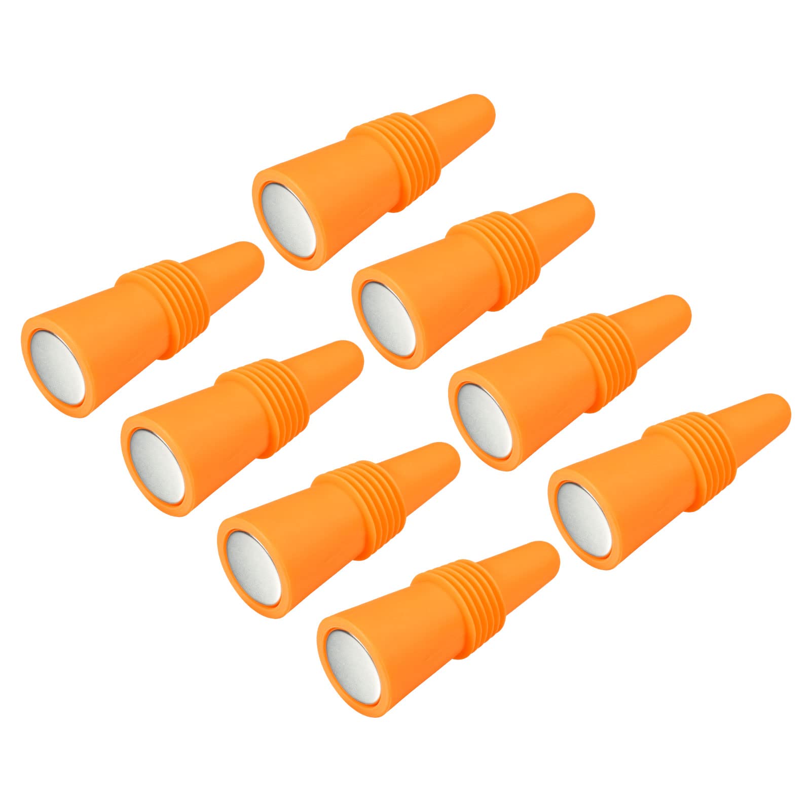 Reusable Silicone Wine Stoppers & Beverage Bottle Sealer Caps - 8-Pack Orange Drink Covers for Beer, Soda & Juice - Perfect for Parties, Picnics & Home Bars