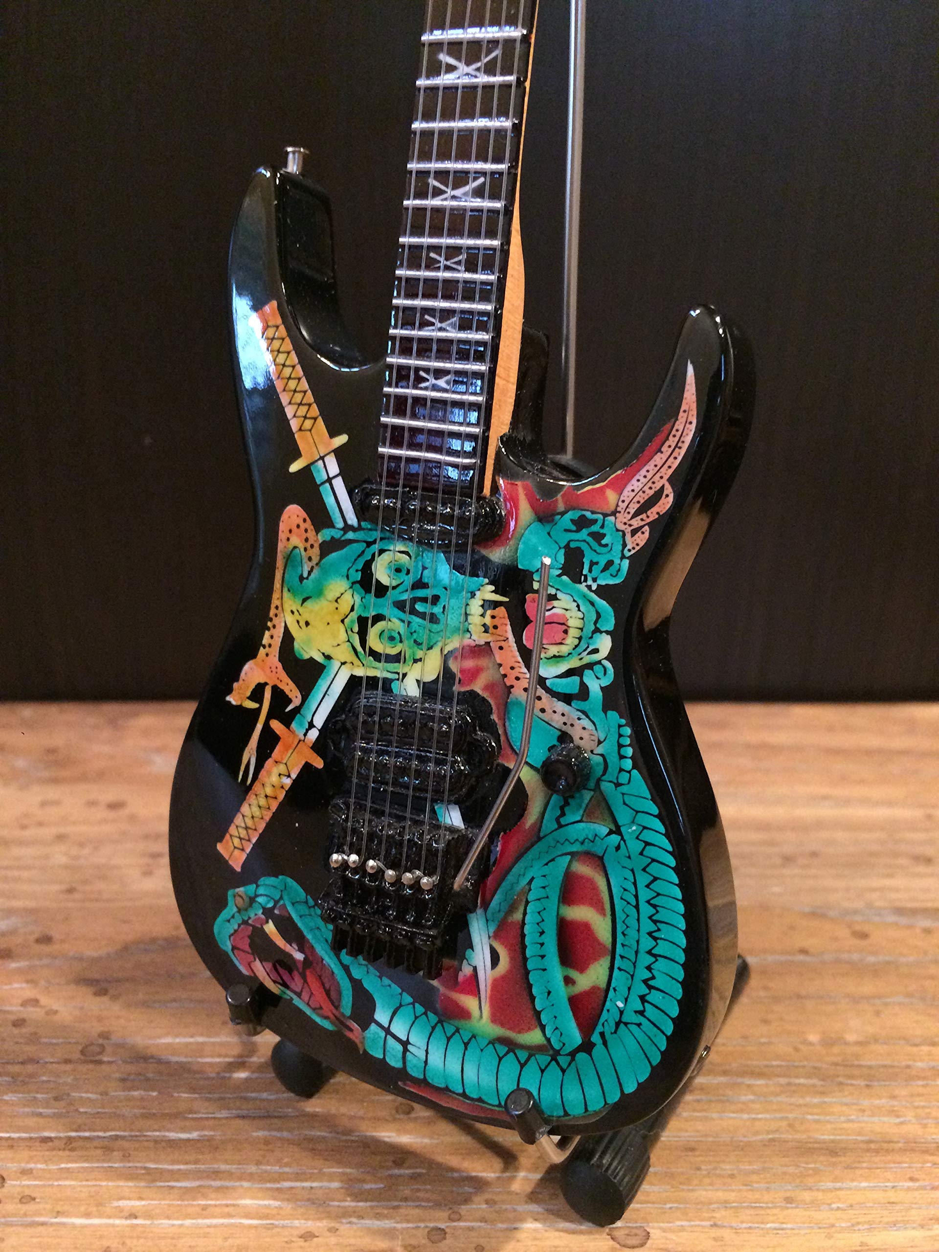 Mini Electric Guitar Replica - George Lynch Skulls & Snakes Collectible Model - Perfect for Music Lovers, Rock Fans & Home Decor