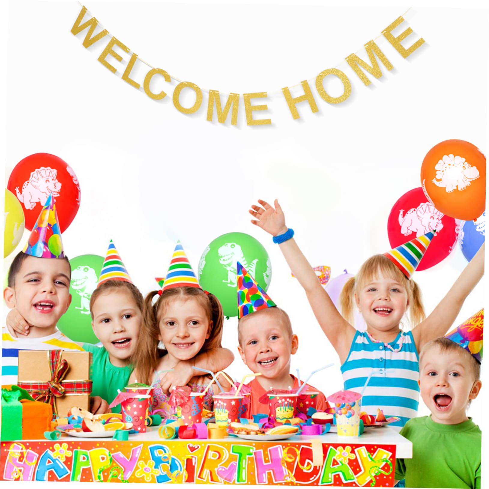 COHEALI Gold Welcome Banner - Home Party Background Decoration Flag for Back-to-Home Celebrations, Latte Art Theme | Perfect for Housewarming Parties, Family Reunions & Holiday Gatherings