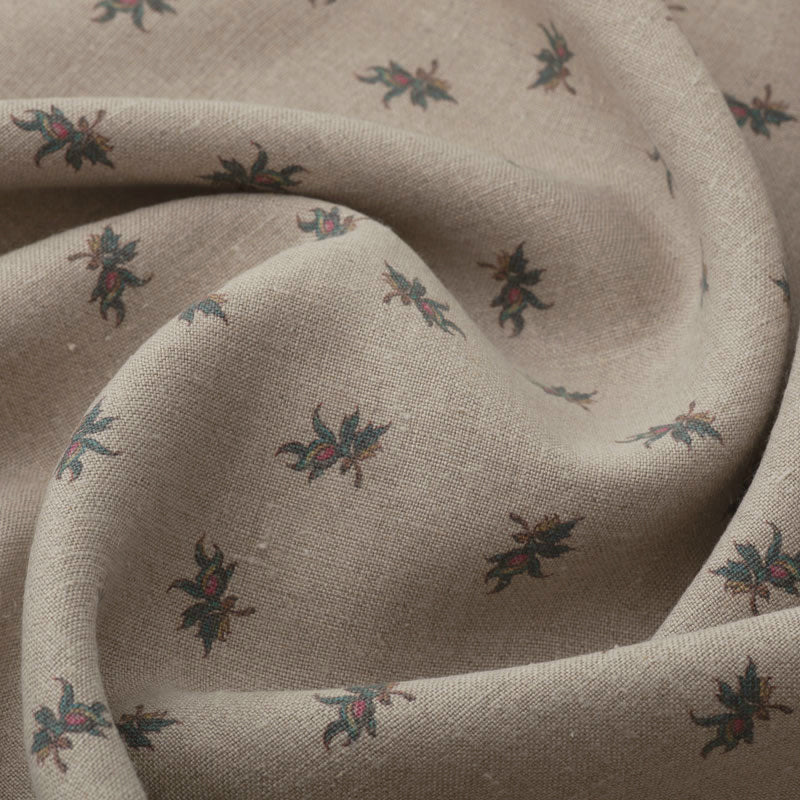 Balazuc Sprig Linen Table Runner - Natural Color Linen Fabric for Dining Table Decor, Farmhouse & Rustic Home Decor - Perfect for Weddings, Dinner Parties & Holiday Tablescapes