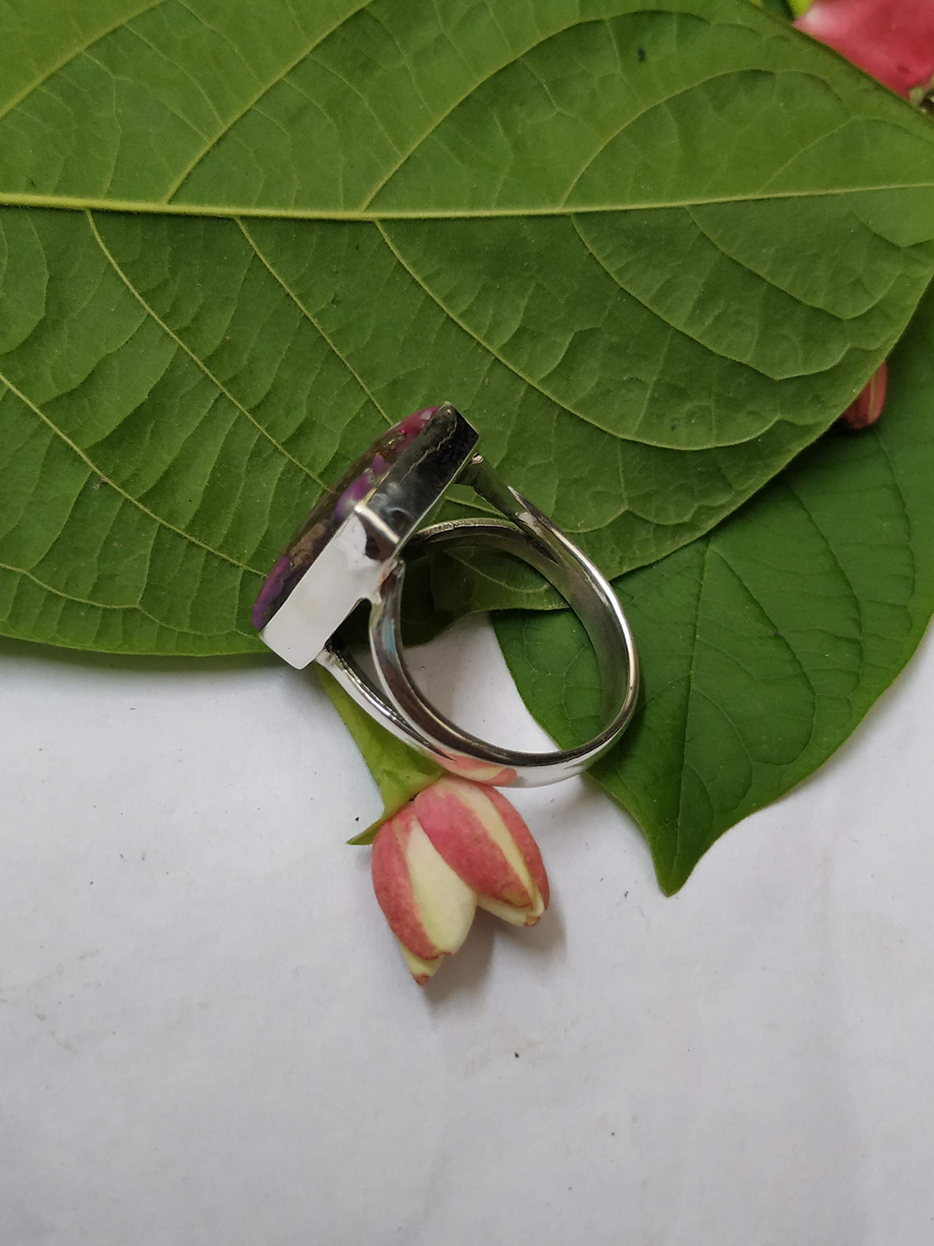 925 Sterling Silver Purple Copper Turquoise Ring - December Birthstone Jewelry, Handmade Boho Gypsy Style Ring for Women    Perfect for Weddings, Bridesmaid Gifts, Promise Rings & Gothic Fashion Accessories