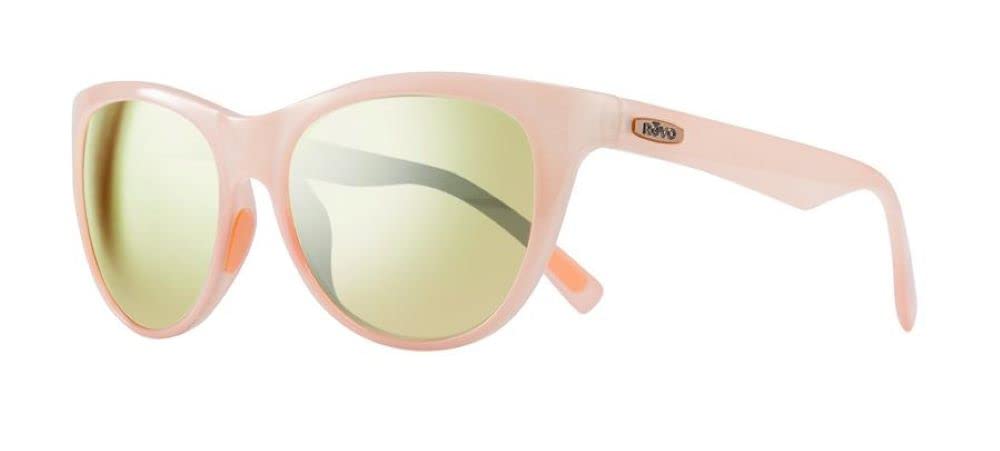 Revo Unisex RE 1037 Barclay Cat Eye Polarized Sunglasses with UV400 Protection - Blush Frame & Champagne Lens for Driving, Beach & Outdoor Activities
