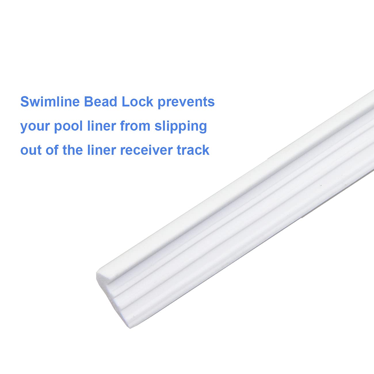 120'ft Swimming Pool Beaded Liners - Heavy Duty Roll Pool Bead Lock for Above Ground & In Ground Pools (White) - Perfect for Backyard, Residential & Commercial Pool Installations