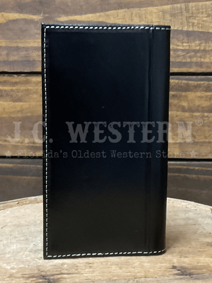 Nocona N500046702 Men's Floral Overlay Rodeo Wallet - Brown & Black Genuine Leather Bifold Wallet for Cowboy, Rodeo & Western Style - Perfect for Everyday Carry, Gift & Country Music Events