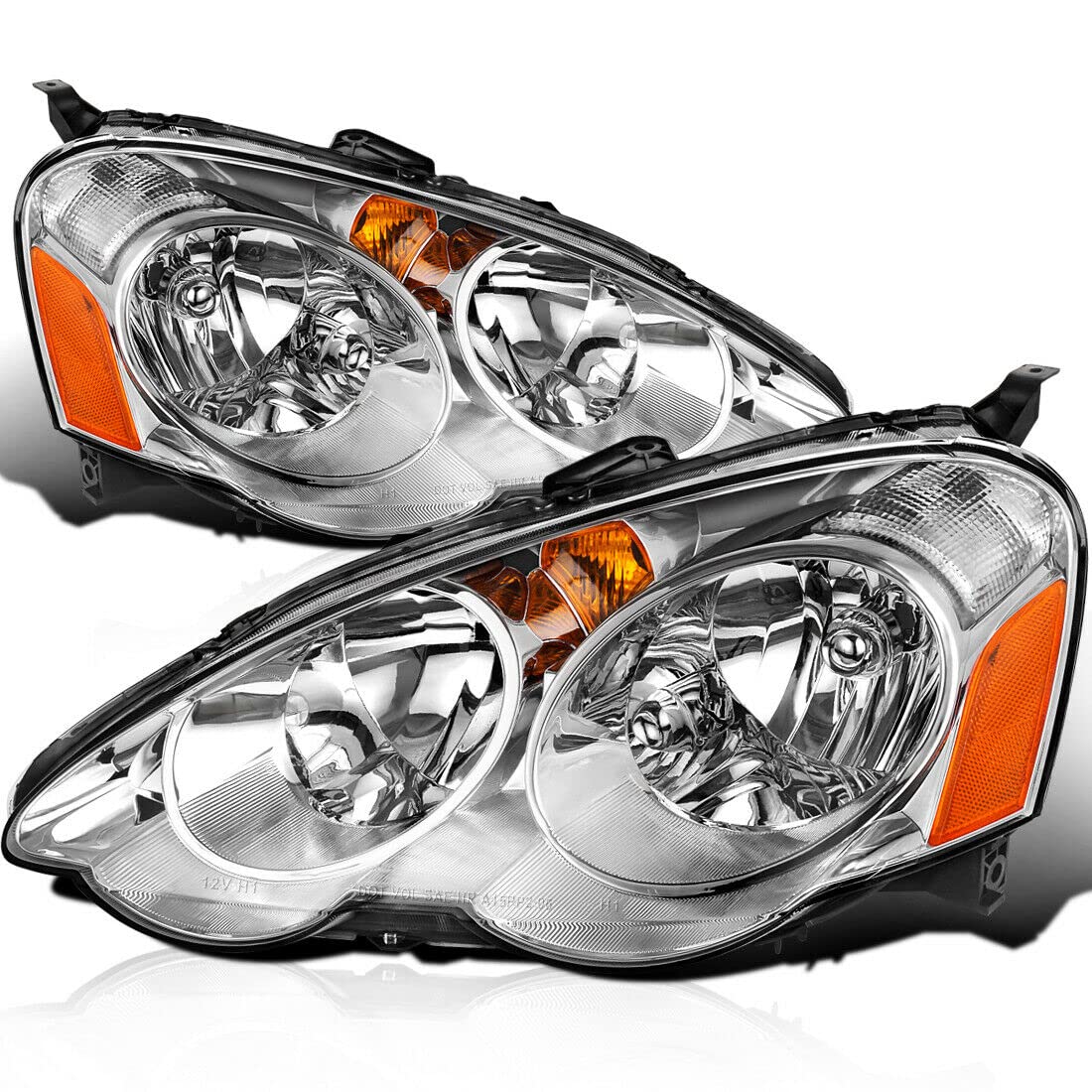YueHao Headlights Assembly Pair - Replacement Headlamp Chrome for 33101S6MA01 33151S6MA01 AC2519101 AC2518101 F093371050 F093371051 - Perfect for Night Driving & Vehicle Safety Upgrades