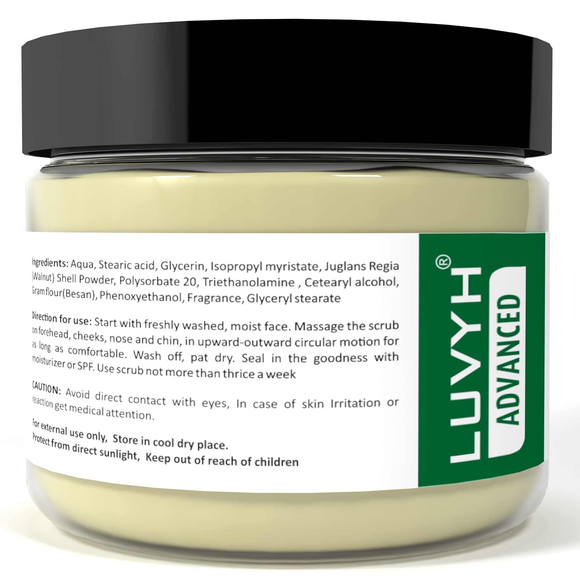 Luvyh Ubtan Face Scrub & Body Scrub with Walnut & Turmeric for Women and Men | Natural Cleansing, Tan Removal & Skin Brightening | Reduces Dark Spots | Nourishes & Glows Skin | Paraben-Free 100g | Perfect for Daily Skincare Routine & Spa Days