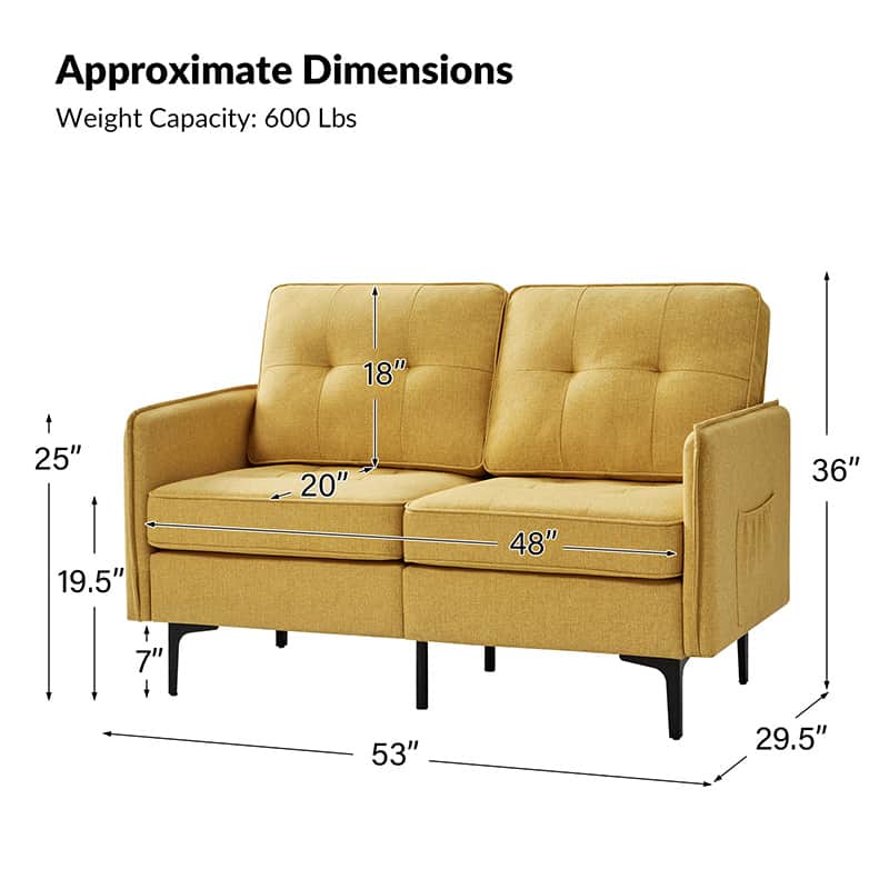 Ricarda Sofa with Removable Cushions - Easy to Clean Modern Living Room Furniture for Home & Office Comfort