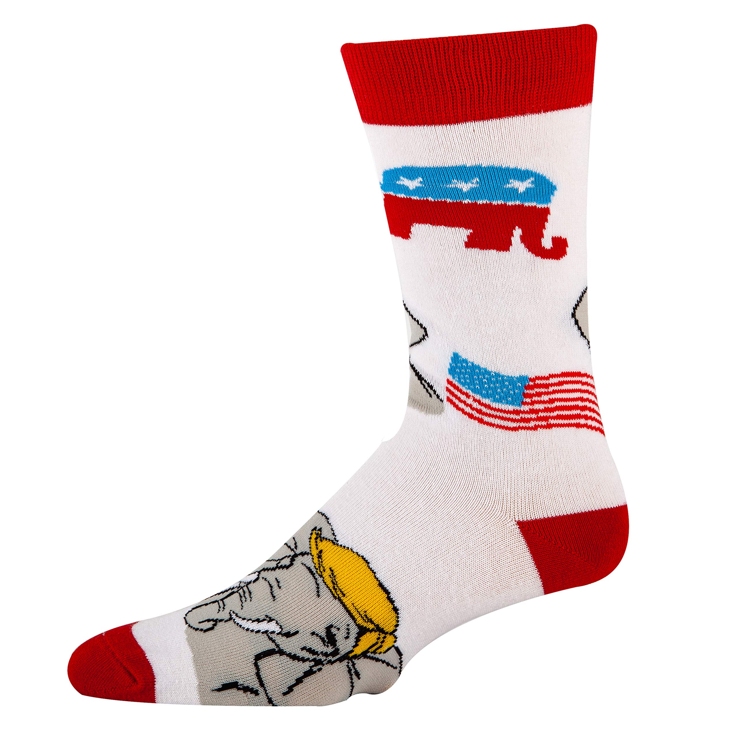 Funny Political-Themed Crew Socks for Women - Novelty Crazy Dress Socks Gift Idea (Fits Women's Shoe Size 5-10) - Perfect for Office, Parties & Political Events