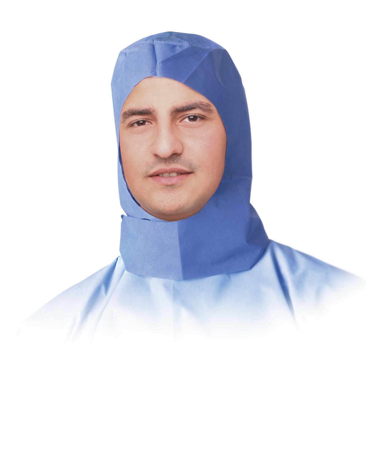 Blue Surgeon Hood with Chin Ties - Case of 300 | Medical Face Covering for Hospitals, Clinics & Dental Offices