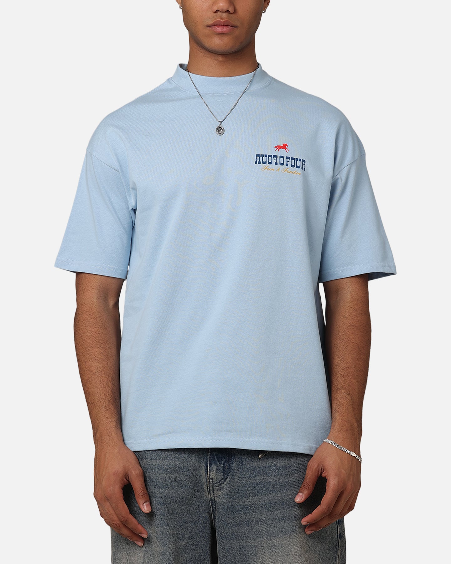 404 Desert Frontier T-Shirt for Men - Light Blue Vintage Graphic Tee | Casual Wear, Street Style, Outdoor Adventures