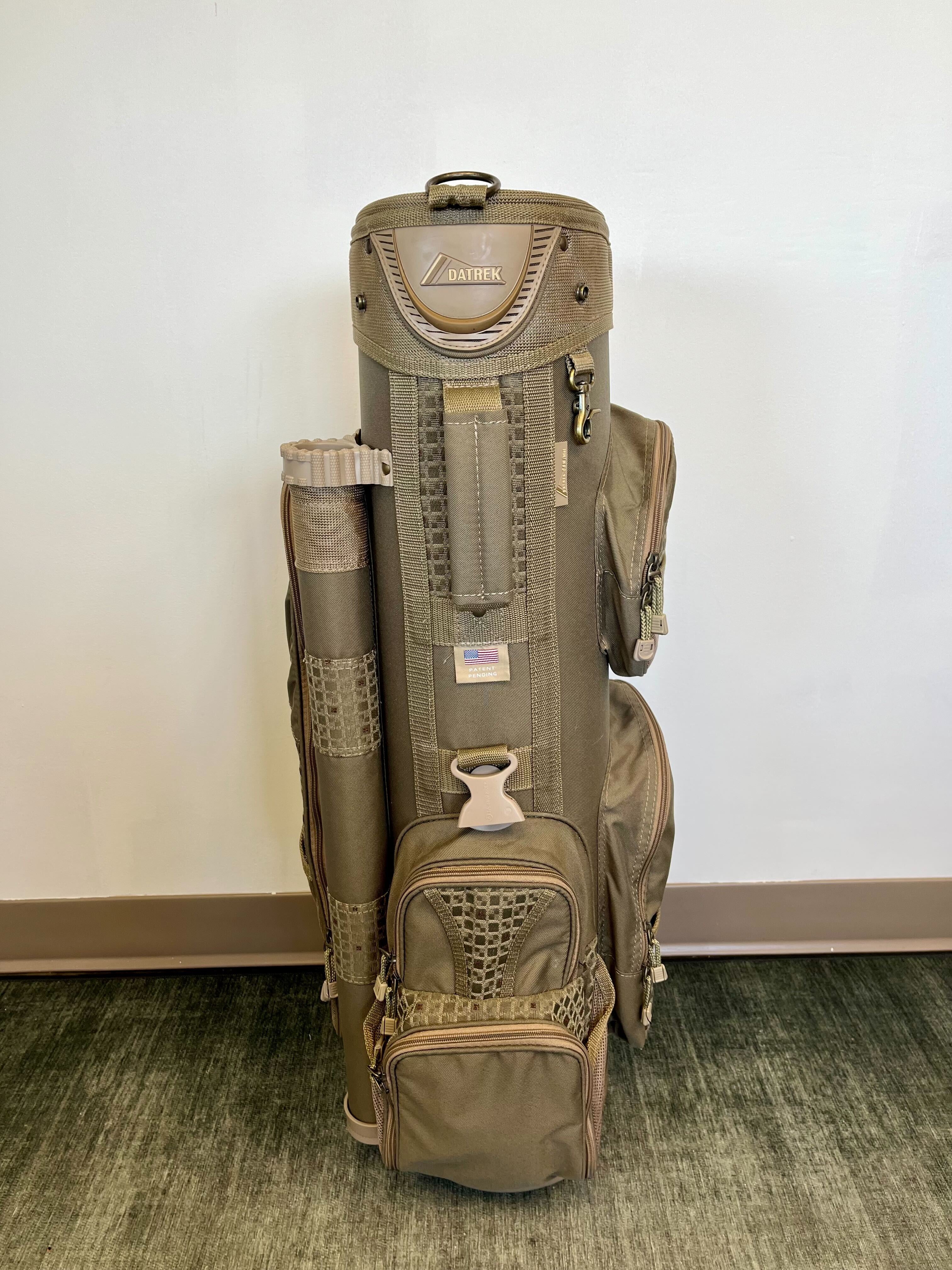 Datrek Pale Olive Golf Cart Bag with 4 Dividers & 6 Pockets - Lightweight Stand Bag with Adjustable Strap & Waterproof Rain Cover - Perfect for Golfers, Tournaments & Outdoor Sports