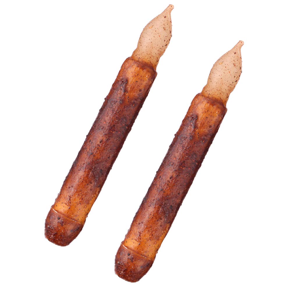 Vintage LED Taper Candles - 2pcs Battery Operated Flameless Candles for Wedding & Christmas Decor