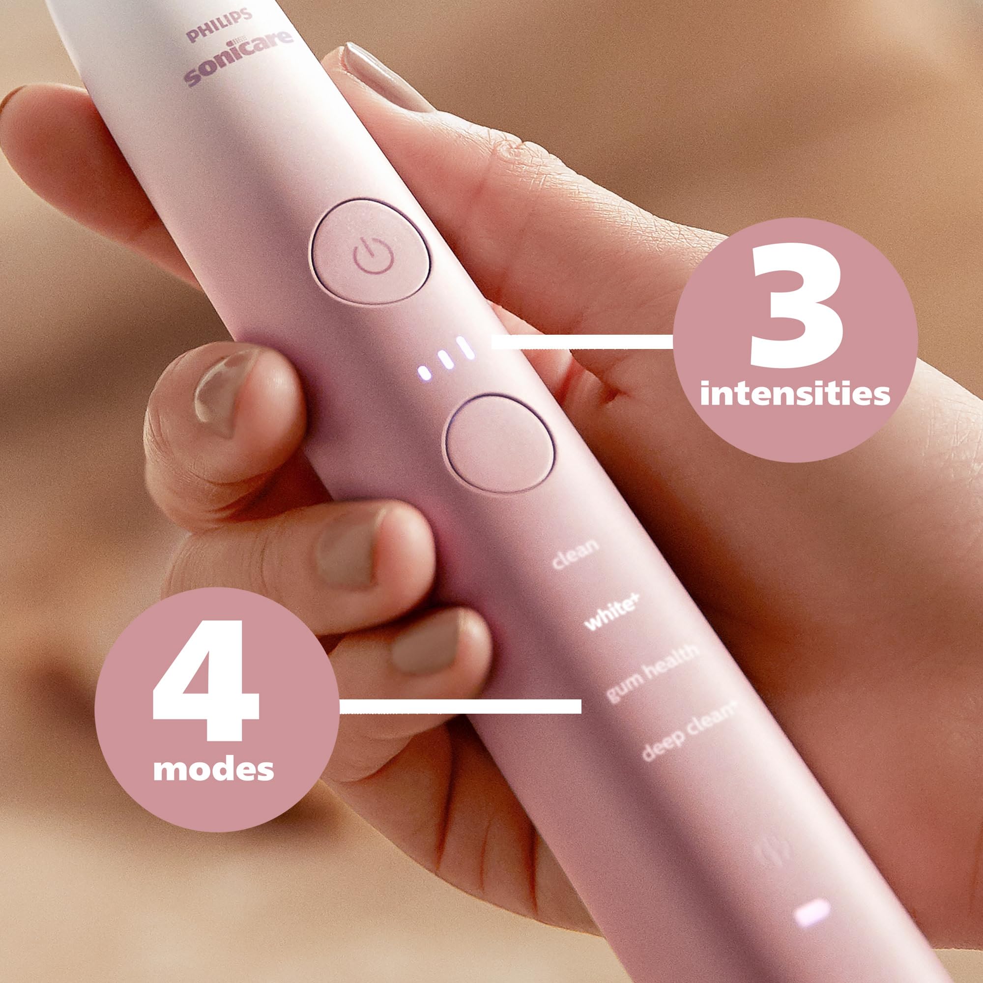 Philips Sonicare DiamondClean 9000 Special Edition Rechargeable Electric Toothbrush - HX9911/90 in White & Pink | Professional Teeth Cleaning for Whitening, Plaque Removal & Gum Care | Perfect for Travel & Home Use