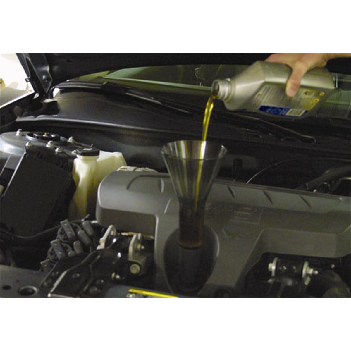 OFGMRD08 Ford & GM Engine Oil Filler Funnel - Universal Oil Change Tool for Chevy, Dodge, Jeep - Perfect for DIY Car Maintenance & Quick Oil Refills
